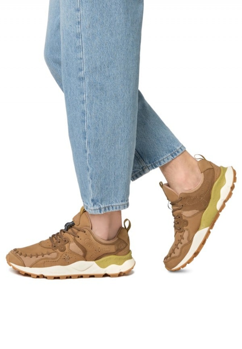 Brown Flower Mountain Yamano Uni Uw Women's Sneakers | WQE1968SV