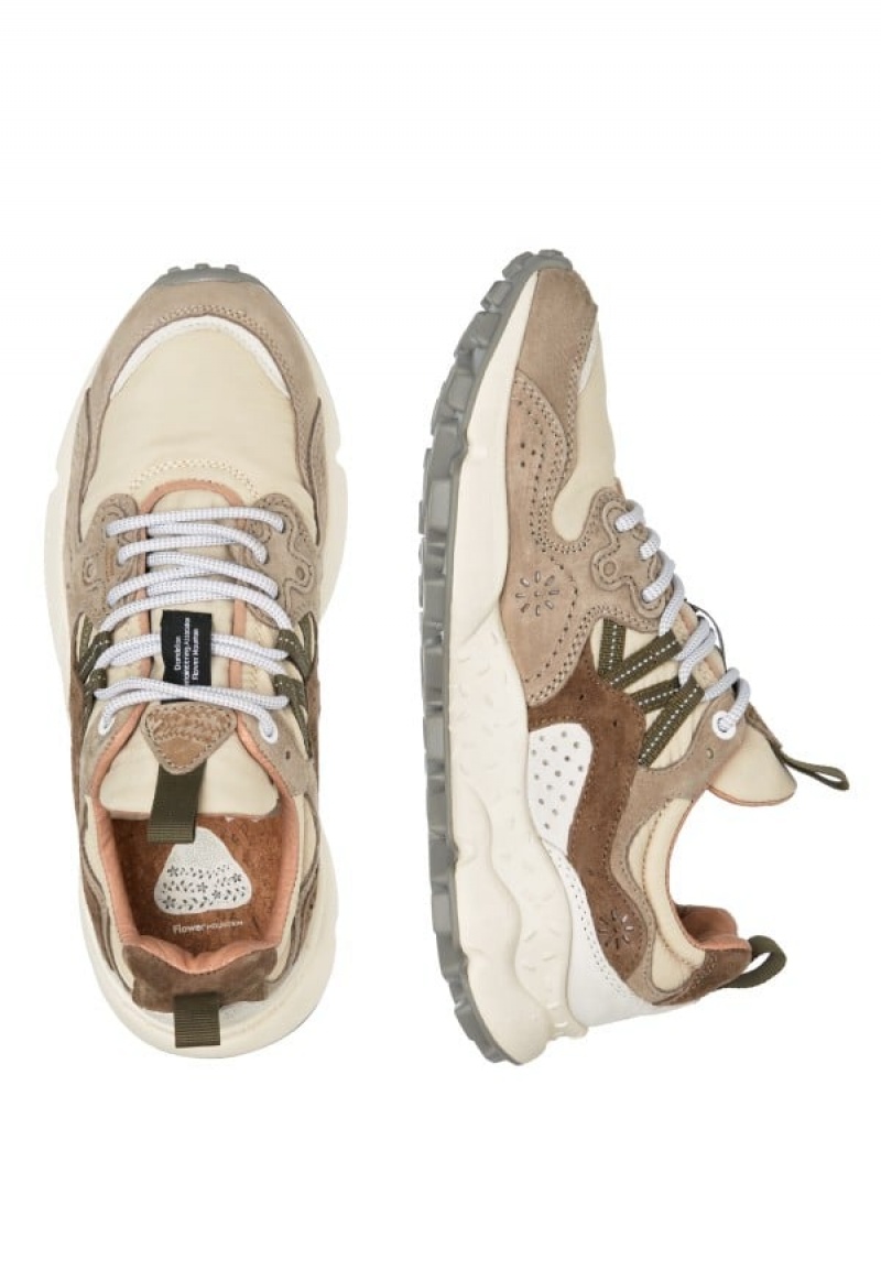 Grey Beige Flower Mountain Yamano 3 Uni Men's Sneakers | ONW6913YT