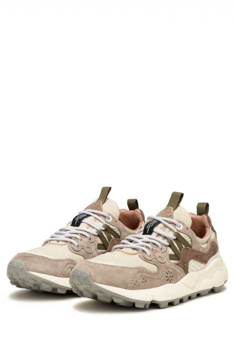 Grey Beige Flower Mountain Yamano 3 Uni Men's Sneakers | ONW6913YT