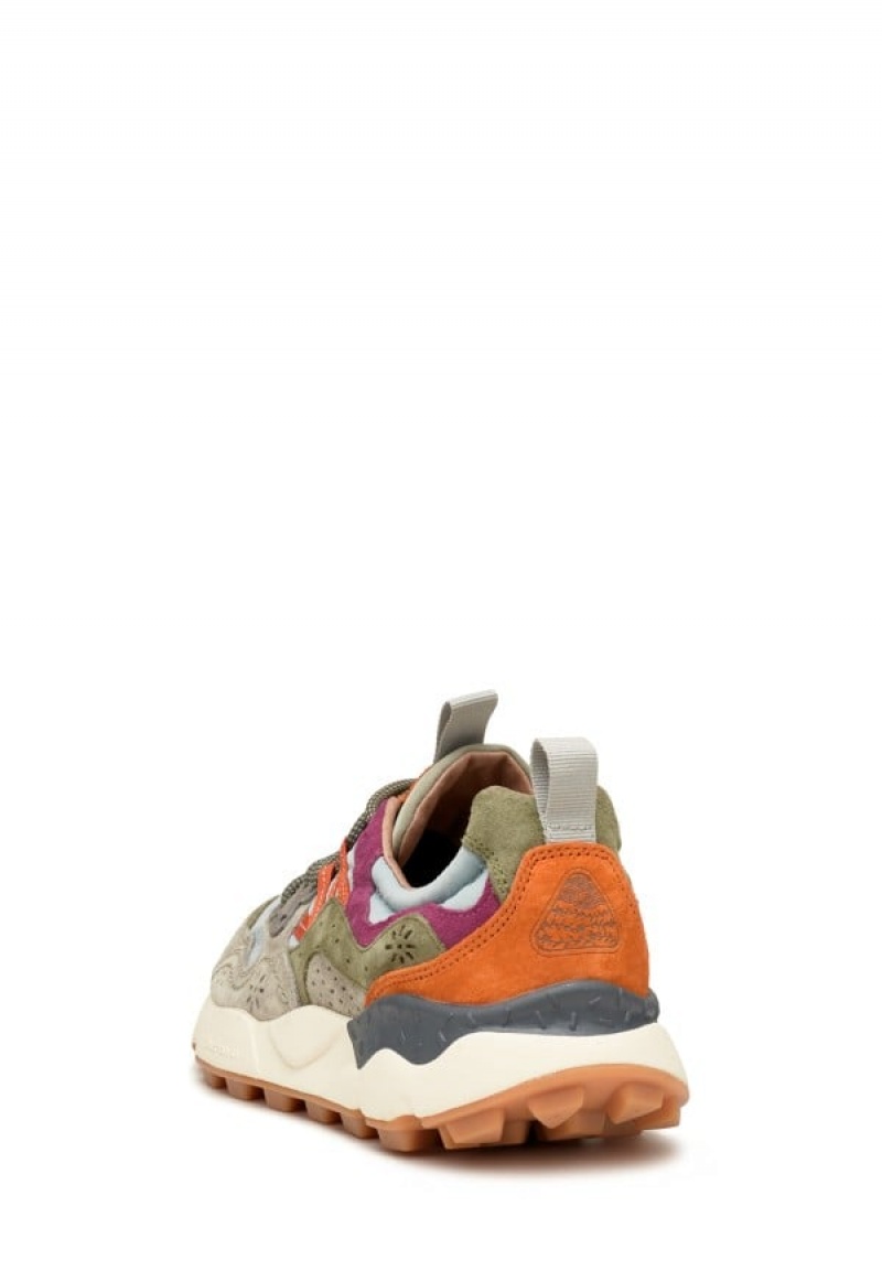 Grey Light Blue Flower Mountain Yamano 3 Uni Women's Sneakers | MPB756OI