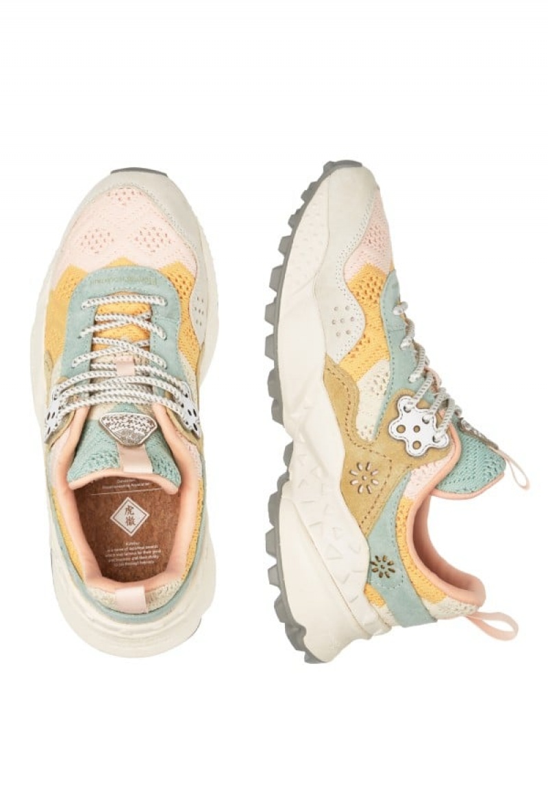 Pink Grey Flower Mountain Kotetsu Women's Sneakers | SWW659RD