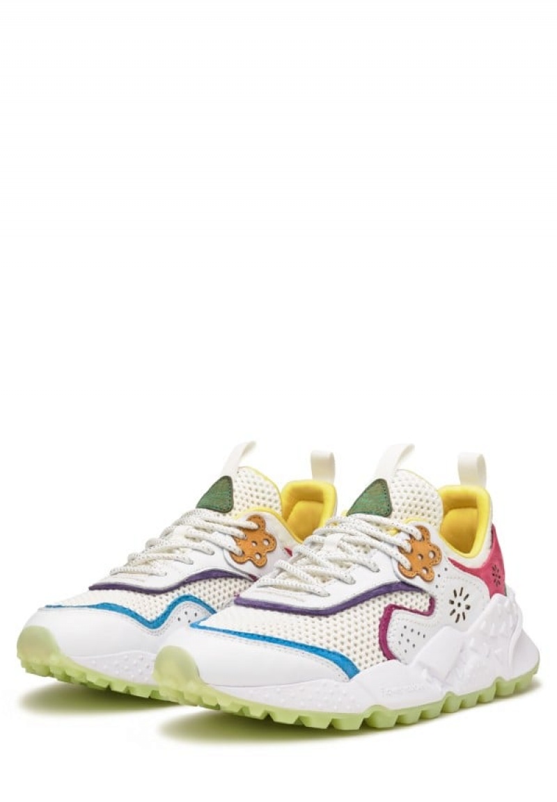 White Fuchsia Flower Mountain Kotetsu Women's Sneakers | UPC1584IE